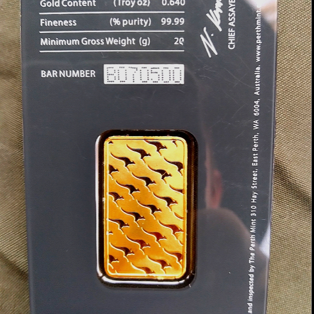 Gold Bar 1oz in tamper proof case registered